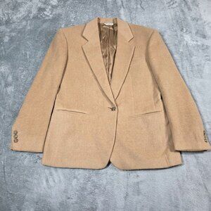 Vintage Barrie Pace Ltd Blazer Womens 8 Tan Camel Hair Classic Preppy Jacket